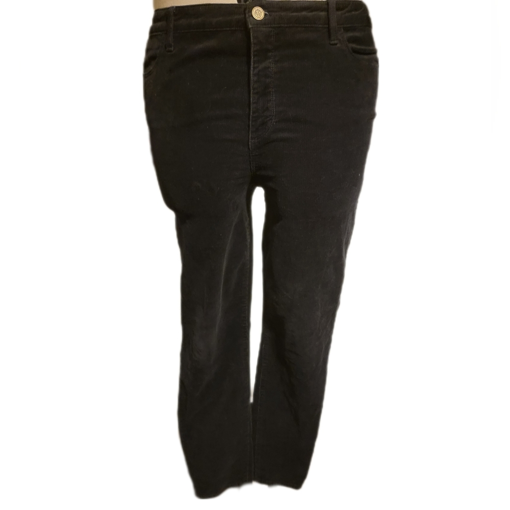 🔖🎄Talbots Stretch Corduroy Black Straight Leg Jeans Sz 16 High Waist